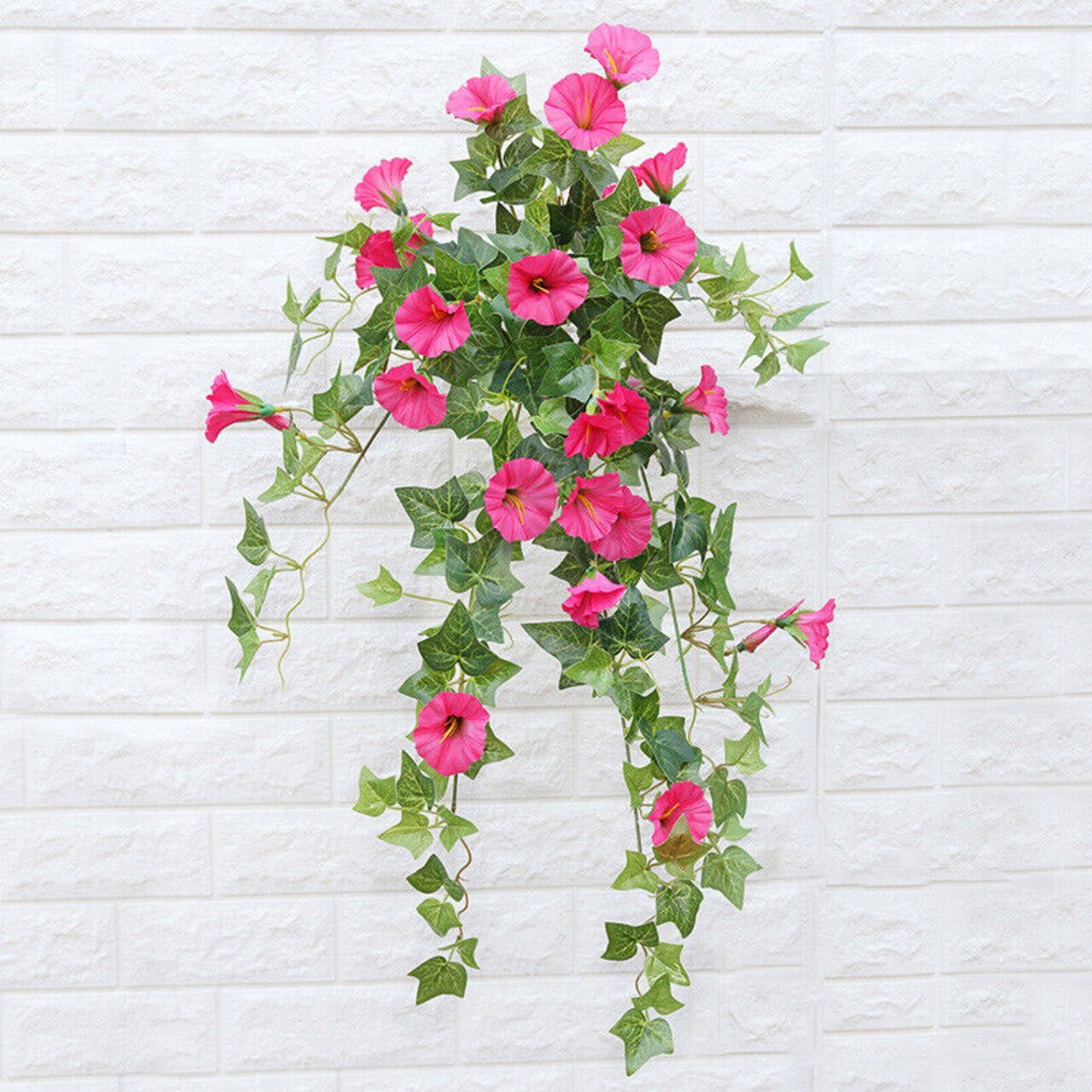 Artificial Morning Glory Flower Magenta Vines Hanging Plants Silk Garland